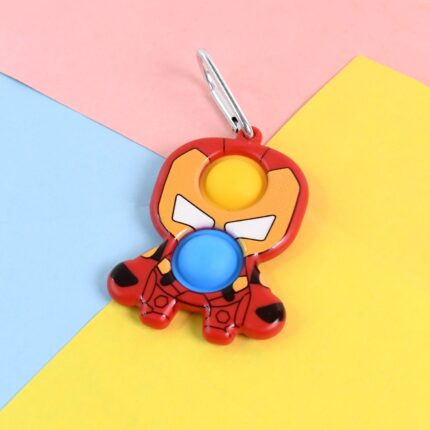 Stress Relief Silicone Push Fidget Toy Keychain for children