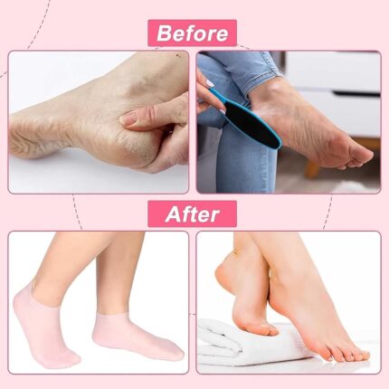 Silicone Moisturizing Socks Hydrating Foot Care Therapy for Soft, Smooth Skin 1 Pair