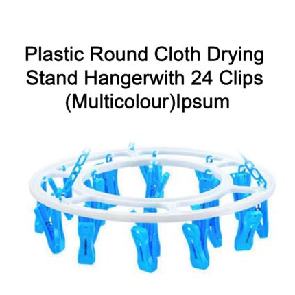 Round Plastic Cloth Drying Stand Hanger with 24 Clips Multicolor